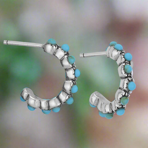 Tiger Mountain Fairy Tears Turquoise Sterling Silver Earrings-E4383