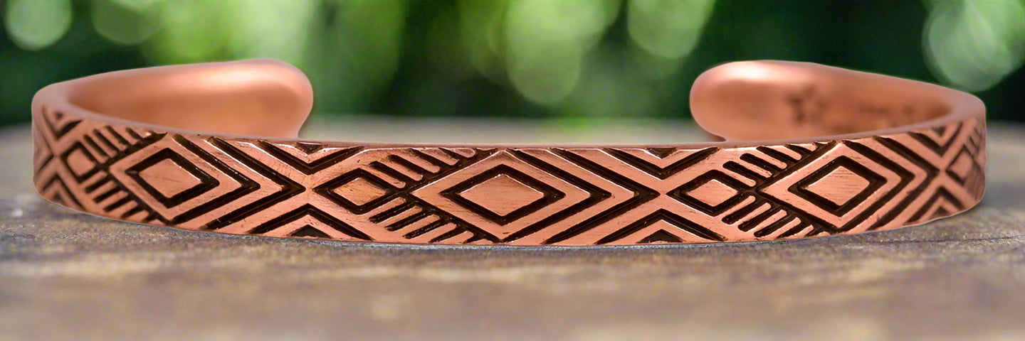 Nic Lub Copper Bracelet- Pinyon Narrow- Medium, No Magnets