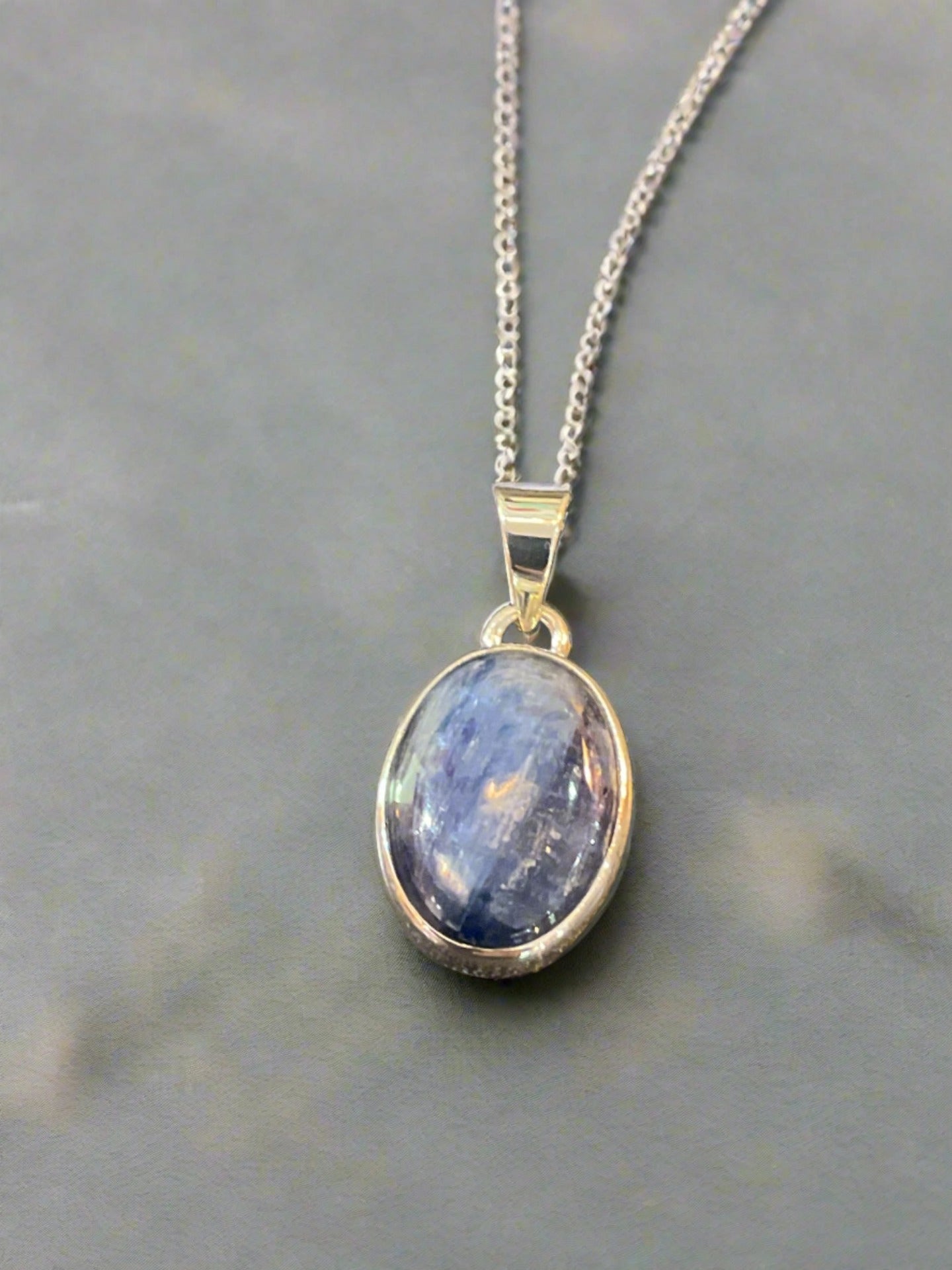 Hand Crafted Kyanite Pendant Set In Sterling Silver