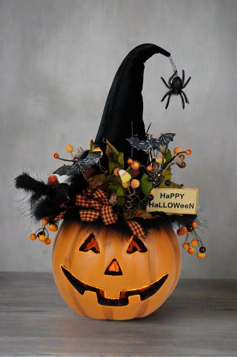 Karen Didion Originals Lighted Fiber Optic Pumpkin