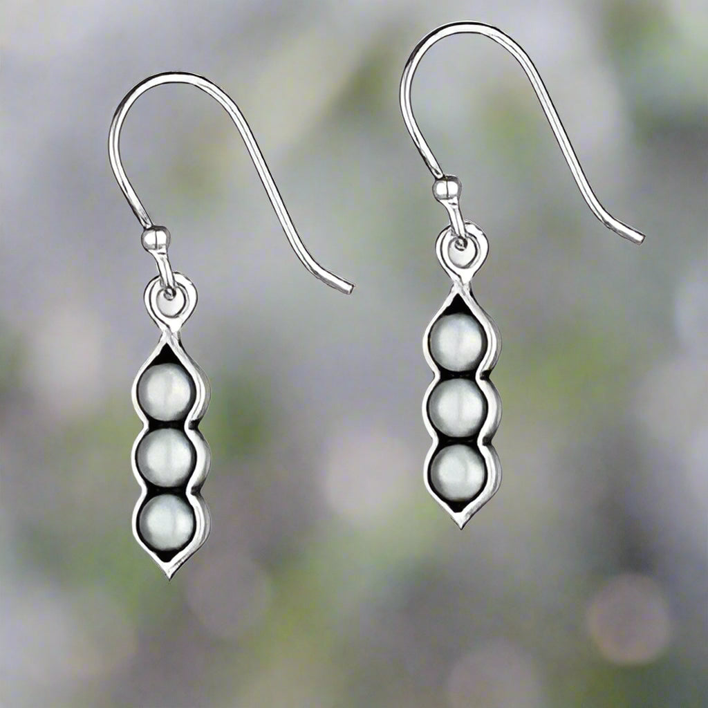 Tiger Mountain Jewelry Three Peas in A Pod Sterling Silver Pearl Earrings-E5489