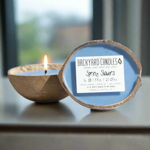 Backyard Candles 5.5oz Coconut Shell Candle- Spring Showers