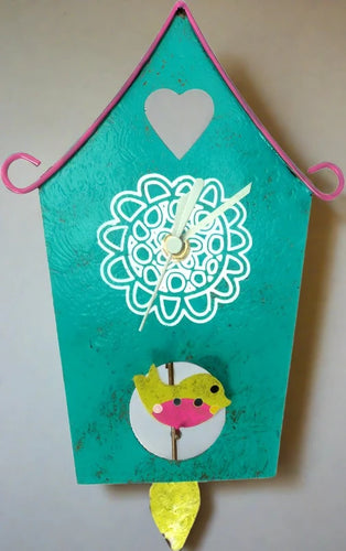 Oxidos Little House Wall Clock - Teal