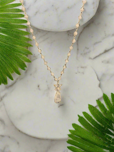 Pom Jewelry Moonstone Necklace In Sterling Silver-PN19M3