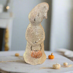 K & K Interiors Glittered Ghost With Pumpkin Bag