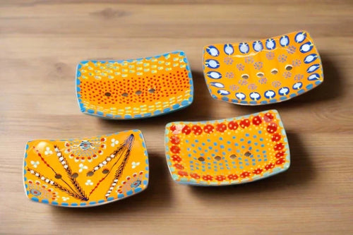 Potterswork Handcrafted Ceramic Soap Dish-Orange