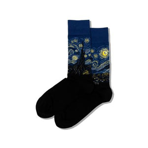 HOTSOX Men's Van Gogh's Starry Night Crew Socks