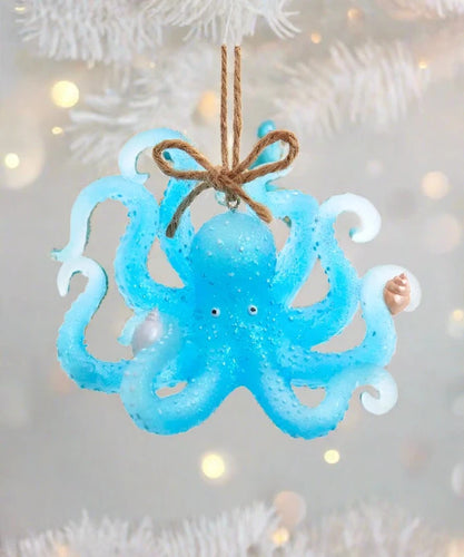 Kurt S. Adler Transparent Sea Blue Octopus Ornament