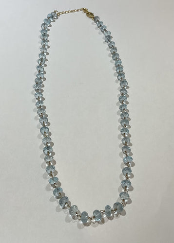 Kay Crista Sky Blue Topaz Bead Necklace In Gold Fill