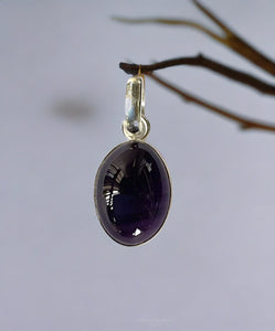 Oval Amethyst Pendant Set In Sterling Silver