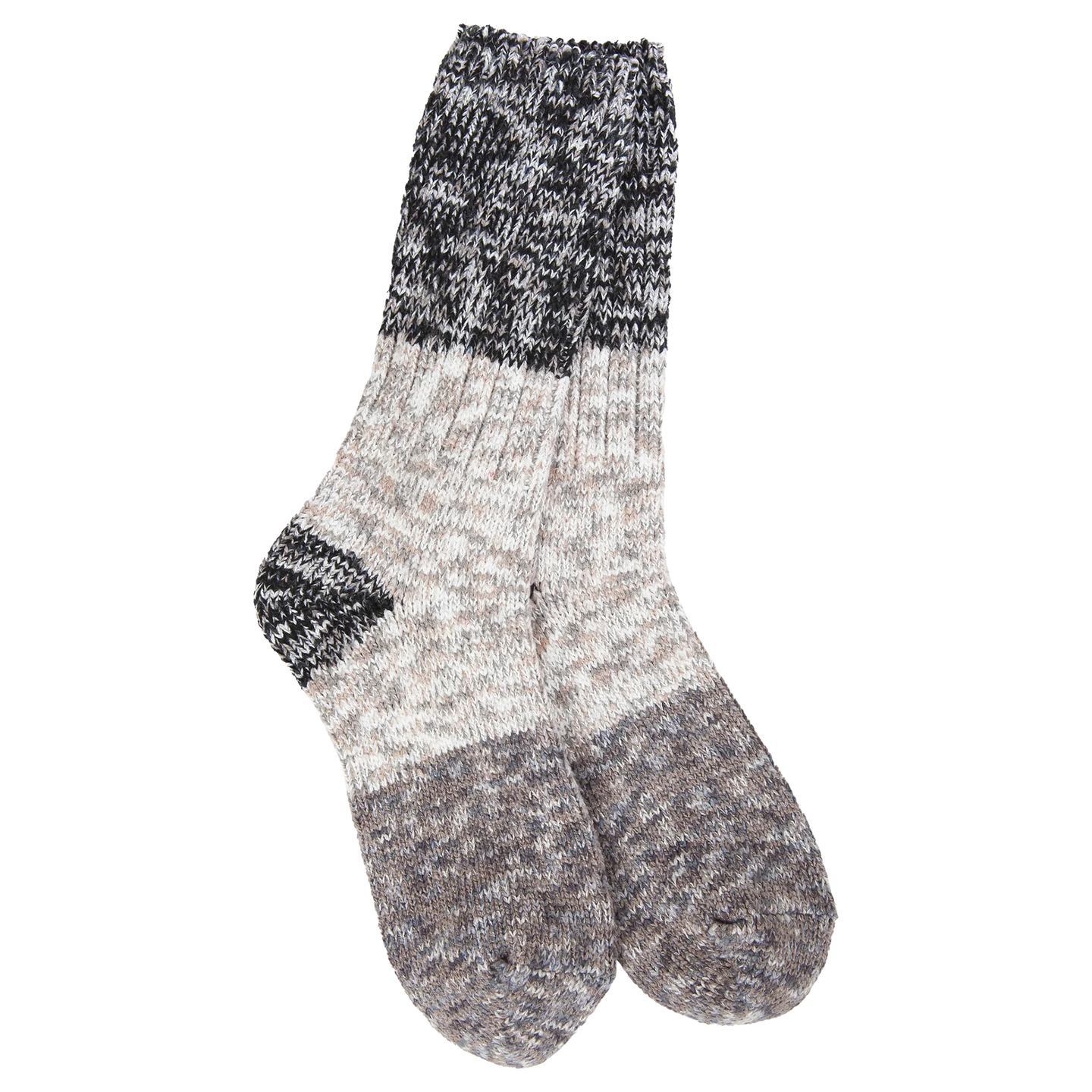 Crescent Sock Company Weekend Ragg Crew Colorblock- Stone CB Multi