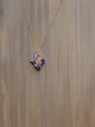 Pom Jewelry Amethyst & Tanzanite Necklace In Gold Fill- PN96G