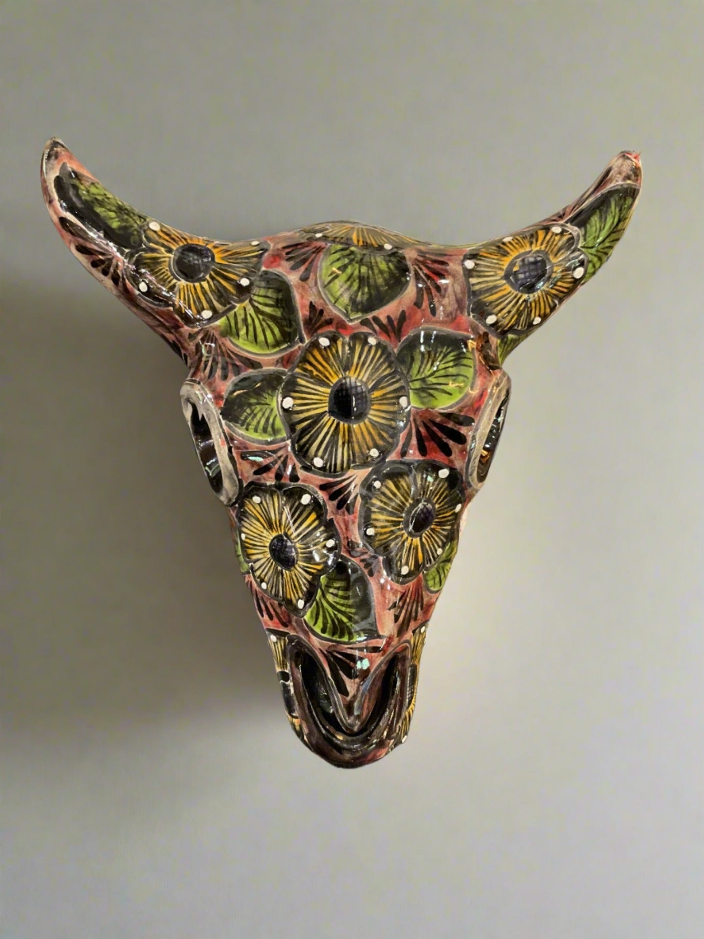 Hand Crafted Talavera Pottery Steer Head