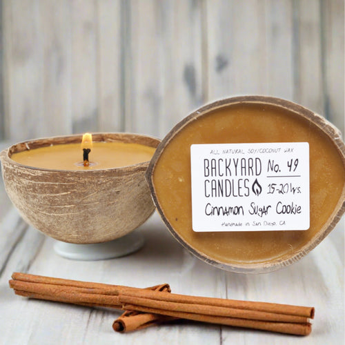 Backyard Candles 5.5oz Coconut Shell Candle-Cinnamon Sugar Cookie