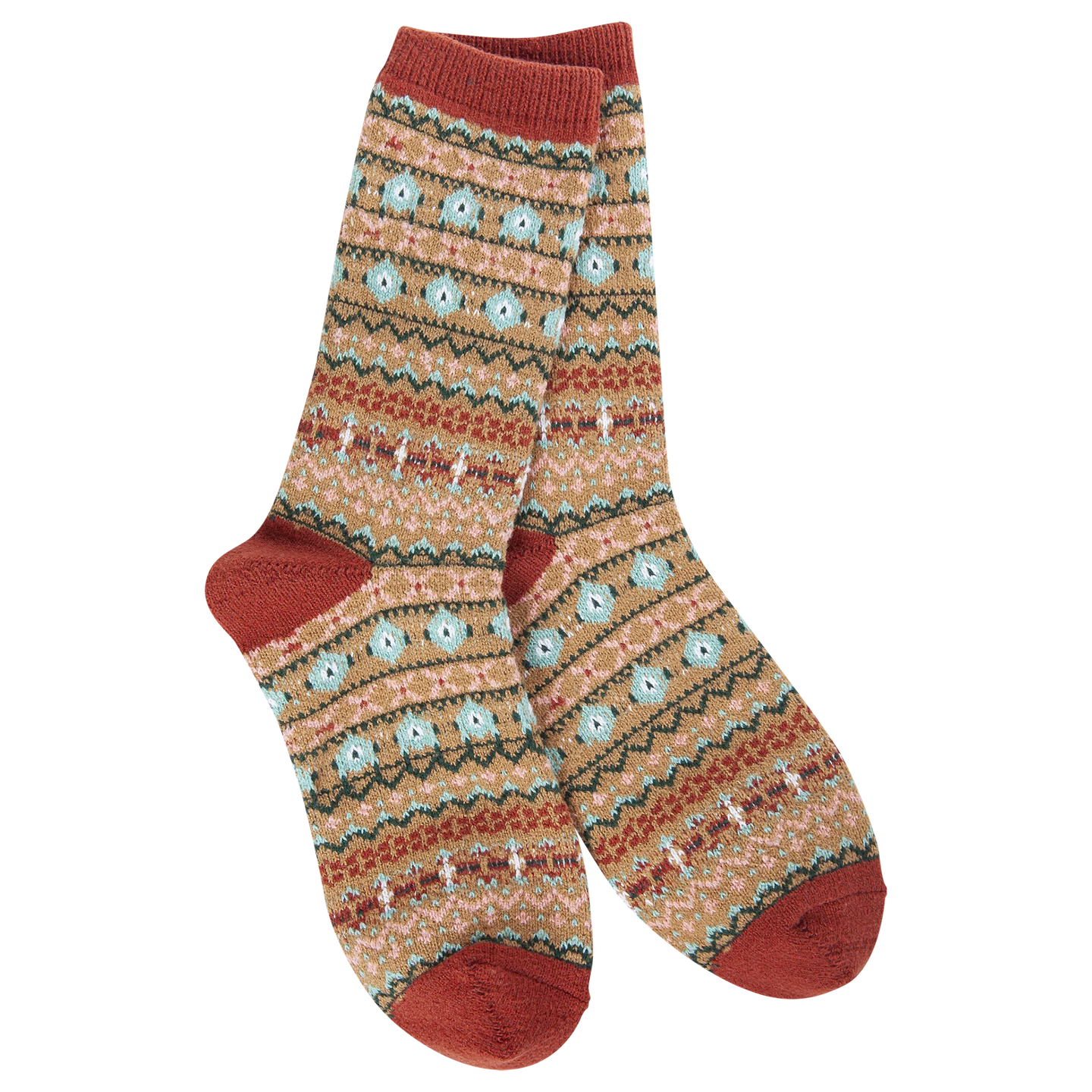 Crescent Sock Company Holiday Mini Crew- Nordic Brown