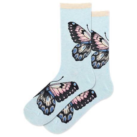 HOTSOX Women's Butterfly Crew Sock-Mint