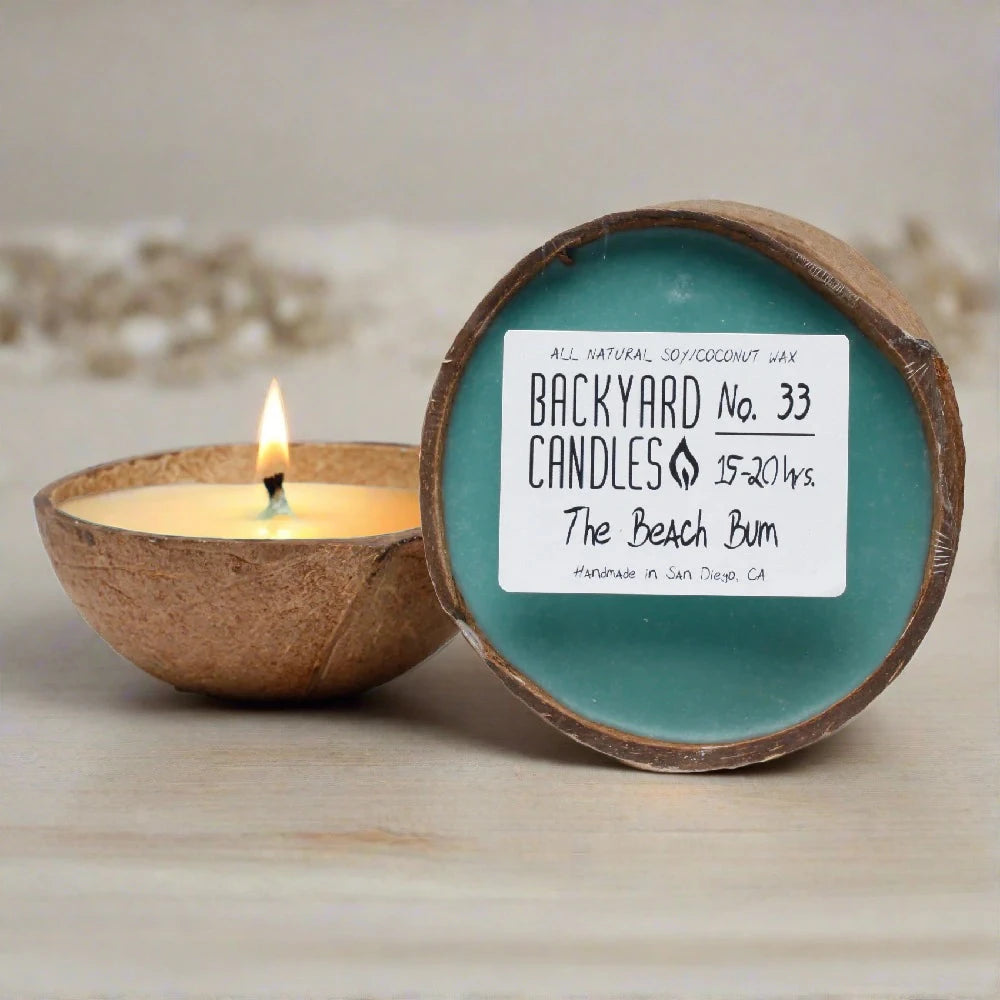 Backyard Candles 5.5oz Coconut Shell Candle-The Beach Bum