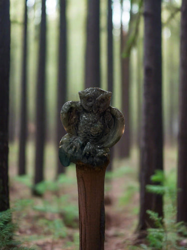 Hand Carved Labradorite Owl Media 1 of 1