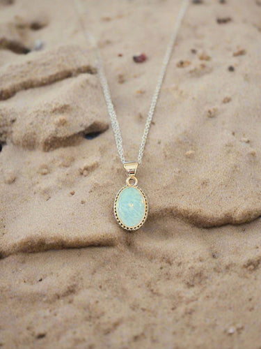 Hand Crafted Bali Style Larimar Pendant Set In Sterling Silver