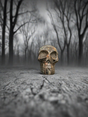 Hand Carved Pyrite Skull