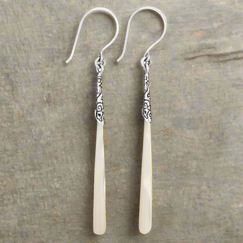 Tiger Mountain Long Mother of Pearl Earring