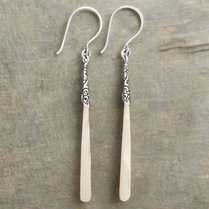 Tiger Mountain Long Mother of Pearl Earring