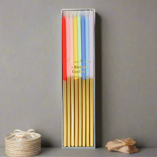 Meri Meri Gold Dipped Rainbow Mixed Candles