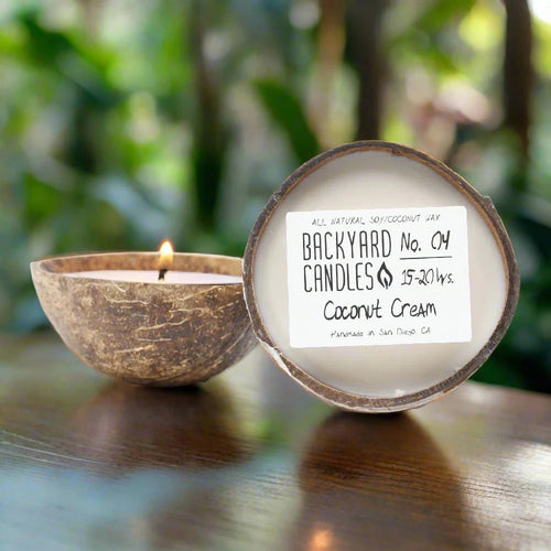 Backyard Candles 5.5oz Coconut Shell Candle-Coconut Cream