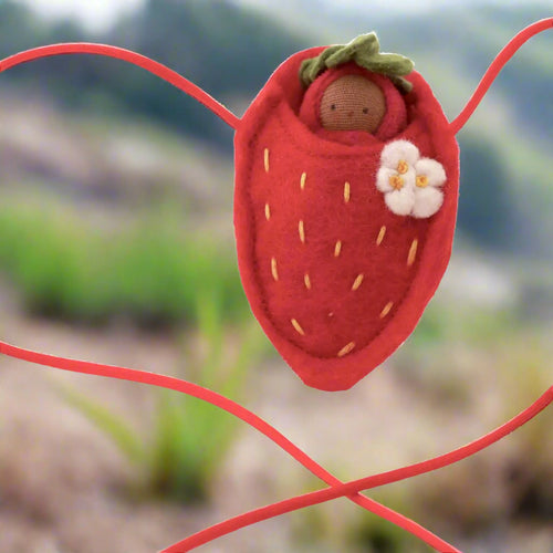 Fairy Shadow Red Strawberry Baby Necklace- Brown