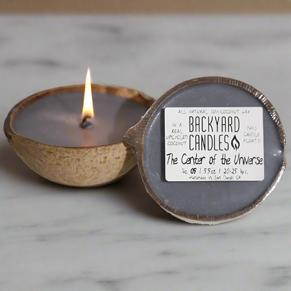 Backyard Candles 5.5oz Coconut Shell Candle-The Center of the Universe