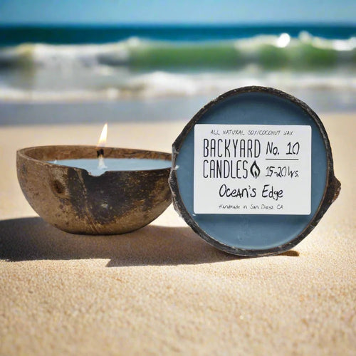 Backyard Candles 5.5oz Coconut Shell Candle-Ocean's Edge