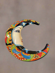 Hand Crafted Talavera Moon- Right Facing