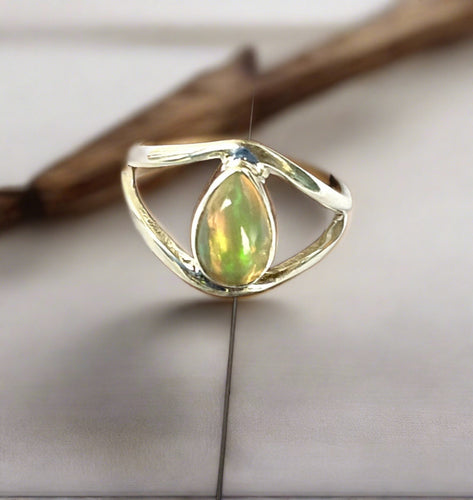 Ethiopian Opal Ring Set In Sterling Silver-Size 8