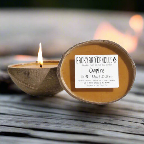 Backyard Candles 5.5oz Coconut Shell Candle- Campfire