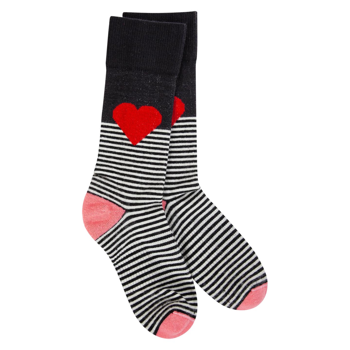 Crescent Sock Company Wool Black Multi Heart Woods Crew