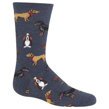 HOTSOX Kid's Classic Dogs Crew Socks-Size 4-10 Lg/XL Youth