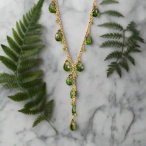 Pom Jewelry Chrome Diopside Necklace In Gold Fill- PNGN4