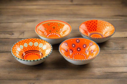 Potterswork Handcrafted Ceramic Mini Bowl-Orange