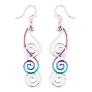 Mark Steel Jewelry Repeating Swirl Dangle Earrings- F51-sn