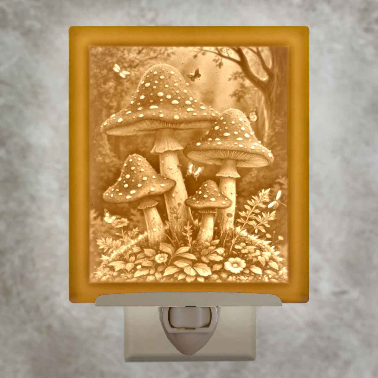The Porcelain Garden Lithophane Nightlight- MAGIC MUSHROOMS N359