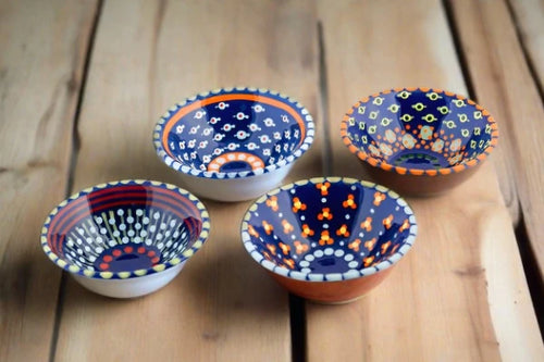 Potteryworks Handcrafted Ceramic Tiny Bowl-Indigo