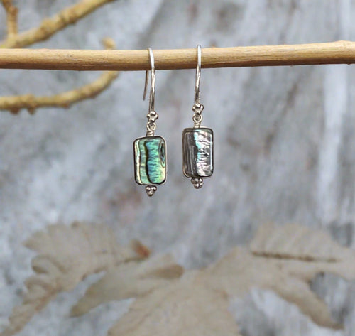 DeCorte Silver Paua Shell and Sterling Silver Earrings
