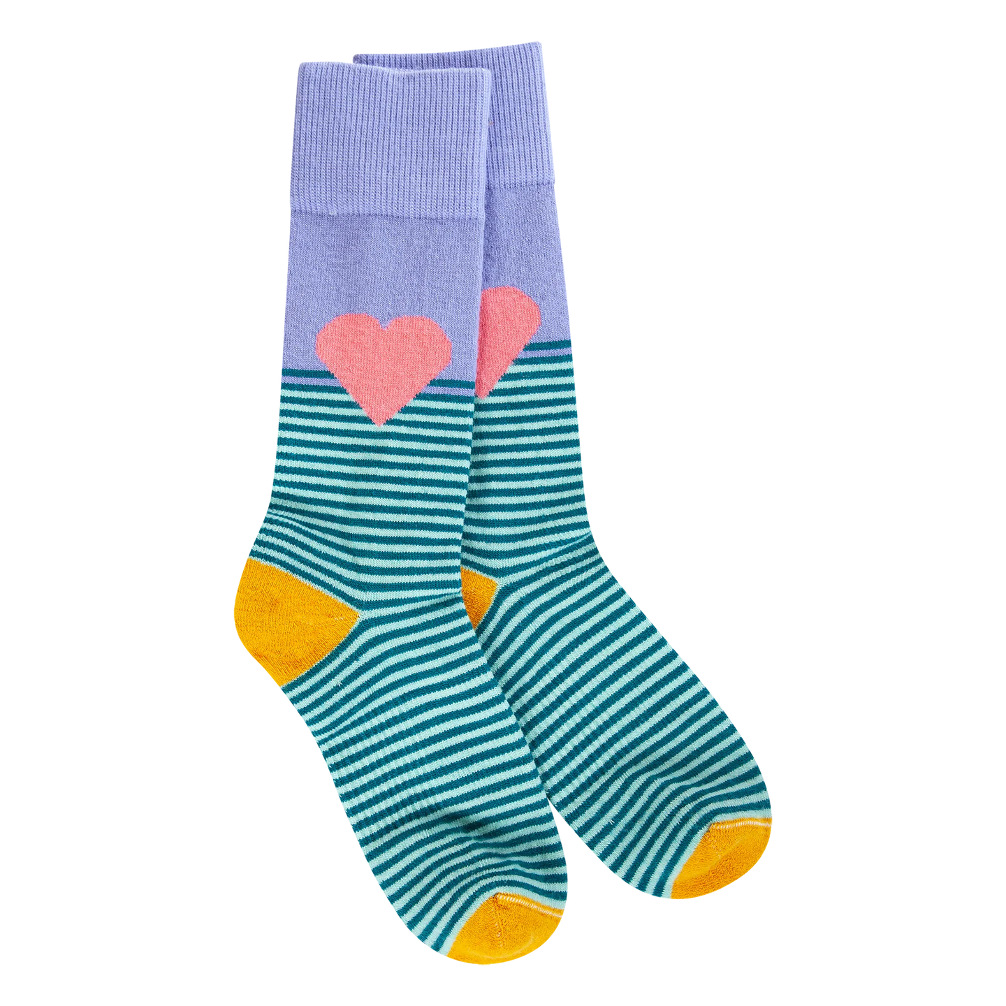 Crescent Sock Company Wool Ice Blue Multi Heart Woods Crew