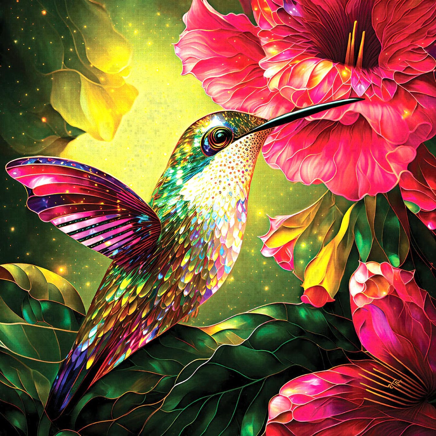 Sunsout Hummingbird and Hibiscus 1000 Piece Puzzle