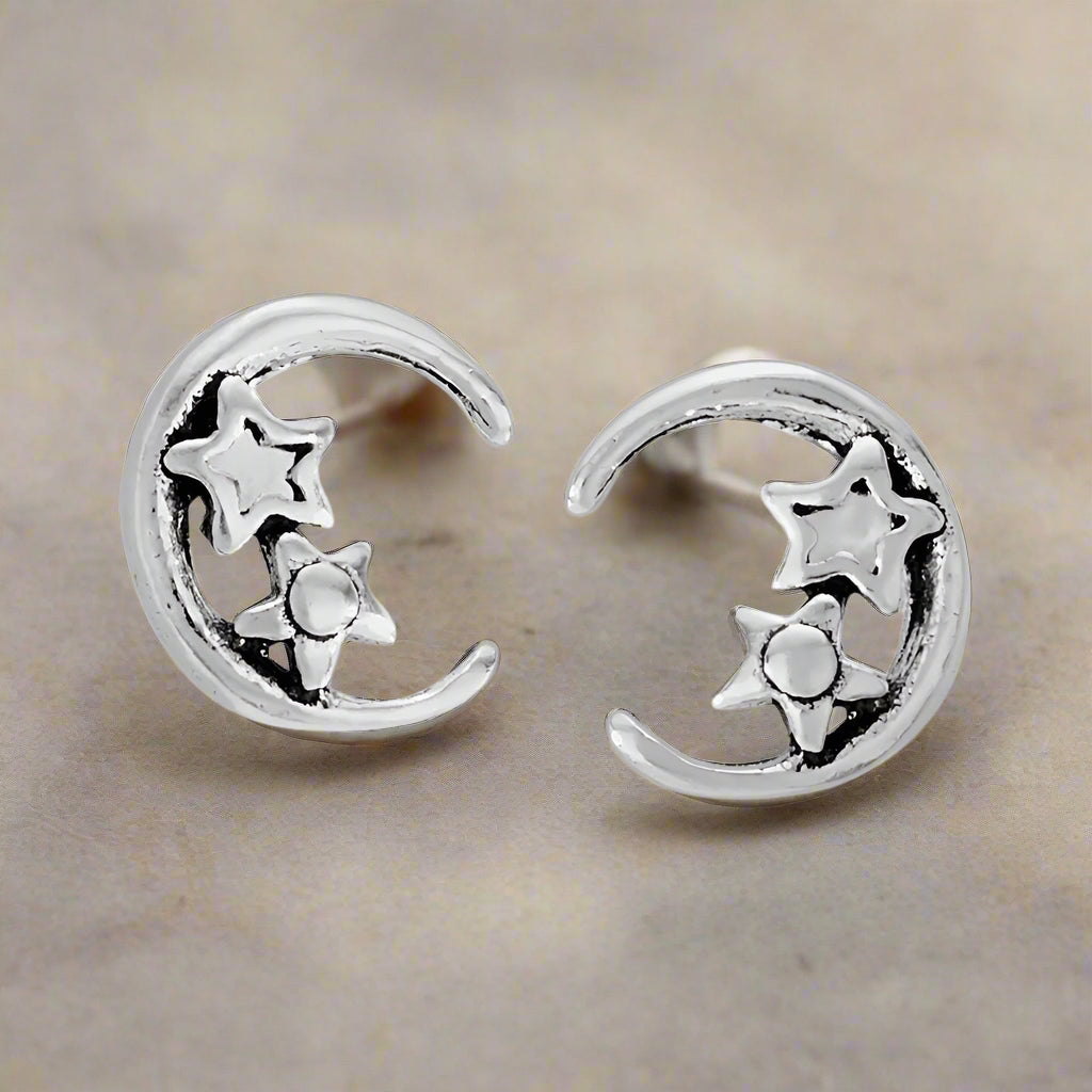 Tiger Mountain Starry Night Sterling Silver Stud Earrings-E5464