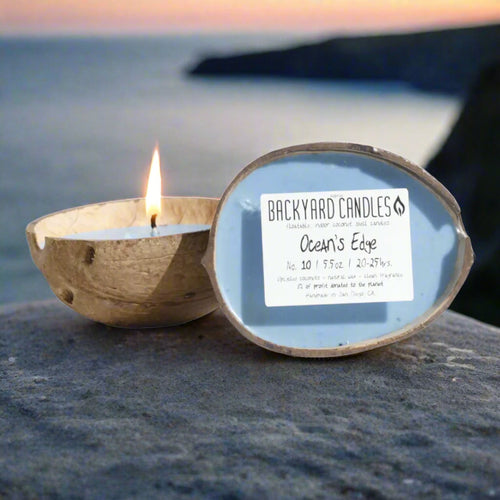 Backyard Candles 5.5oz Coconut Shell Candle- Ocean's Edge