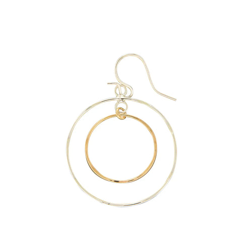 Mark Steel Jewelry Double Circle Link Earring-L19-mx