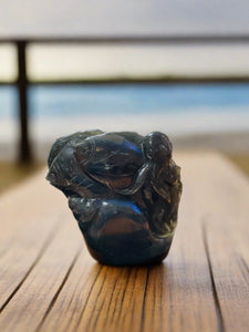 Hand Carved Labradorite Ocean Life Scene