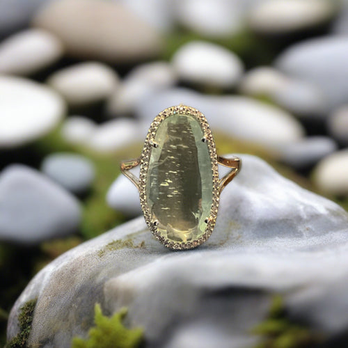 Liven Co. One Of A Kind Organic Shape Aquamarine Ring- White Gold