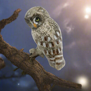 Little Critterz Owl - Great Gray Owl "Phantom" - miniature porcelain figurine